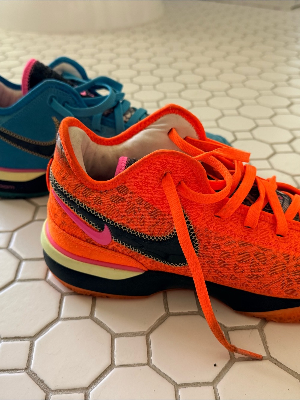 Nike Bright Orange and Pink Low-Top Sneakers
